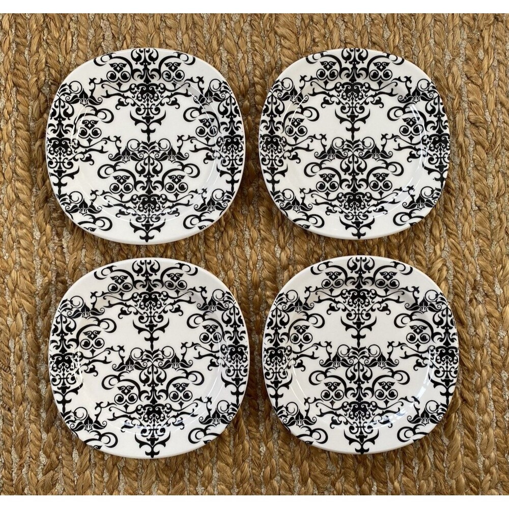 4x Pottery Barn Versailles 7.25" Salad Appetizer Plates Chandelier Lace Brazil